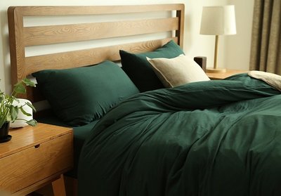 【紅海家飾】天竺棉針織 單人加大3尺/4尺床包組(含被套/床罩/枕套) 素色 混墨綠 /尺寸可定製