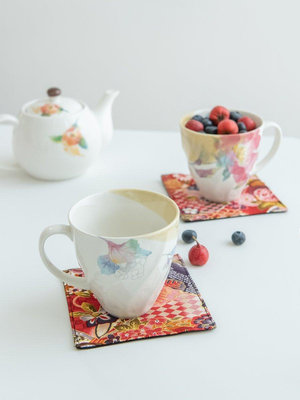 茶藝師 日本進口美濃燒玫瑰陶瓷馬克杯情侶對杯禮盒辦公室家用茶杯水杯