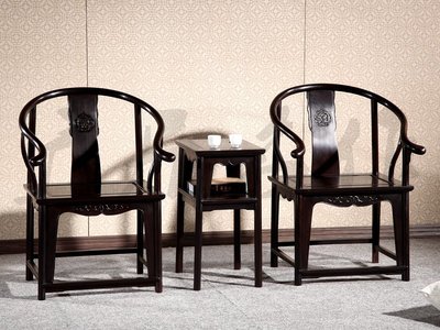 廠家現貨直發紅木家具黑檀木圈椅三件套實木圍椅黑紫檀茶椅辦公休閑椅中式太師