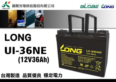 全動力-廣隆 LONG U1-36NE (12V36Ah) 鉛酸電池 電動代步車 UPS不斷電系統 電動車適用