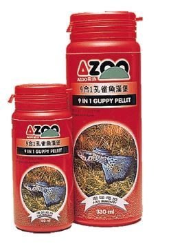 《魚趣館》免運費 愛族AZOO 9合1 孔雀魚飼料漢堡(浮水型) 350g / 900ml