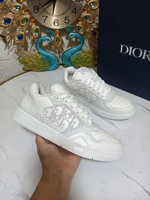 七七代購#Dior B27 blique刺繡印花系帶綁帶運動鞋老爹鞋滑板鞋小白鞋 明星同款