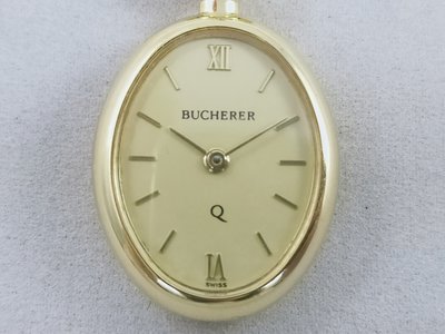 【BUCHERER】BUCHERER 寶齊萊 金面鍍金 石英鍊錶 經典錶款