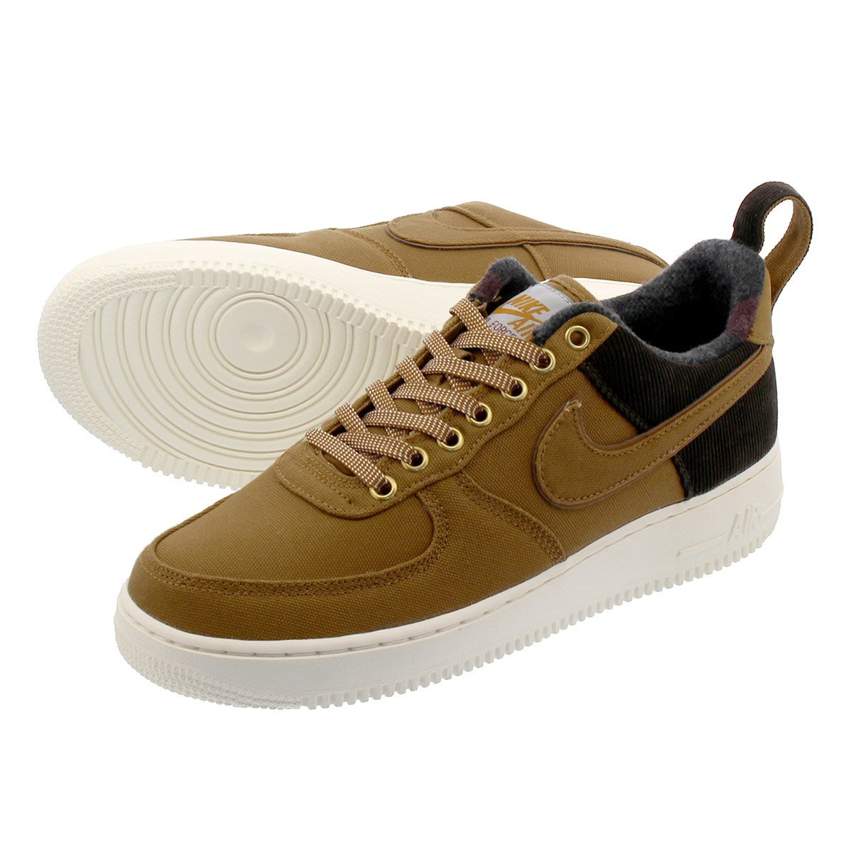 CodE= NIKE AIR FORCE 1 X CARHARTT WIP 燈心絨籃球鞋(咖啡黑)AV4113