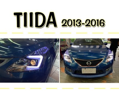 》傑暘國際車身部品《全新 BIG TIIDA 13 14 15 16 年 黑框 C型光條 光柱 R8魚眼 頭燈 大燈
