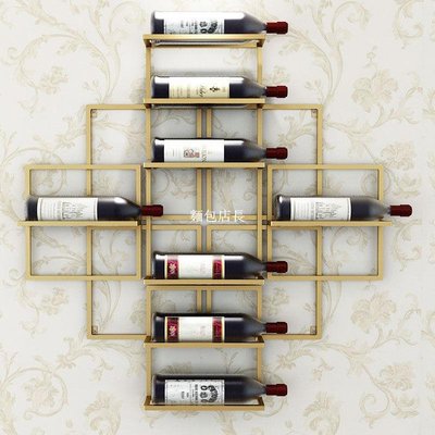 現貨-歐式現代簡約壁掛式葡萄酒架墻上創意懸掛紅酒架子墻壁紅酒裝飾架-麵包店長簡約