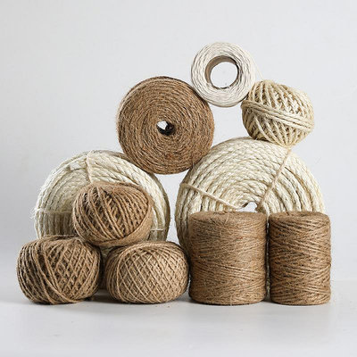 KENS 手工黃麻繩 繩子裝飾品編織捆綁繩線網細 DIY材料貓爬架~晴天