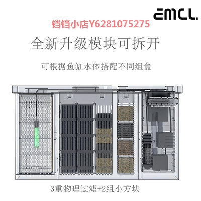 EMCL古比魚改裝升級小米家智能魚缸物理生化過濾耗材水泵模塊可拆
