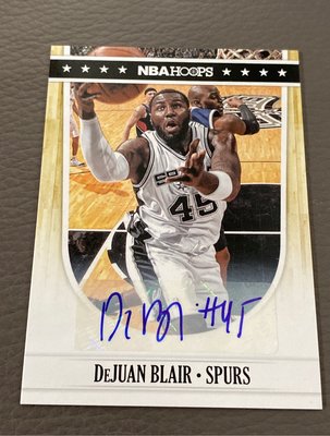 DeJuan Blair 2011-12 NBA Hoops #214 Autographs