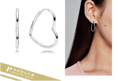 雅格時尚精品代購PANDORA 潘朵拉 純銀新款不對稱愛心耳環 925純銀 CHARMS 美國代購