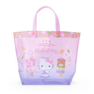 【唯愛日本】4550337051269 kitty 防水 亮膠 PVC 托特 手提袋 水果 包包 提袋 JD32