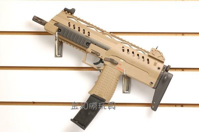 JHS（（金和勝 生存遊戲專賣））WE 沙色 SMG-8 (仿MP7) 瓦斯衝鋒槍 6018