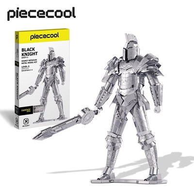 Piececool 3D Matel 拼圖 DIY 模型套件積木黑色騎士 3D 人物模型套件腦筋急轉彎益智煩躁玩具愛好兒