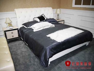 [紅蘋果傢俱]NEW CT-06 新古典系列 歐式家具 新古典 5/6尺 法式雙人床 皮床 床架