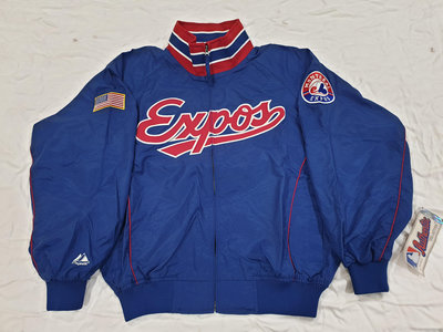Majestic MLB Montreal Expos 大聯盟 博覽會隊 國民隊 球員版 Pro 實戰 電繡 棒球外套