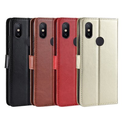 適用紅米Note 5 PRO手機殼 紅米NOTE 5翻蓋皮套 瘋馬紋保護套插卡-HD221011