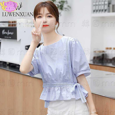 韓國MM =獨特別致短袖t恤女夏裝 新款時尚高級感夏季短款上衣服