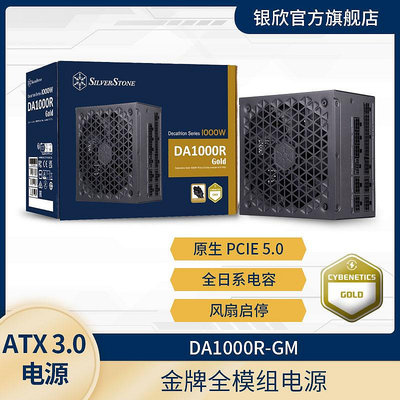 銀欣 額定1000W金牌全模ATX3.0電源全日系電容/風扇啟停/支持4090