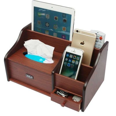 現貨 紙巾遙控器化妝品收納盒客廳茶幾木質歐中式家用辦公室桌面抽紙盒