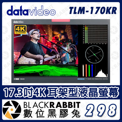 數位黑膠兔【 Datavideo TLM-170KR 17.3吋4K 耳架型液晶螢幕 】機架式 抽取型螢幕 可折疊