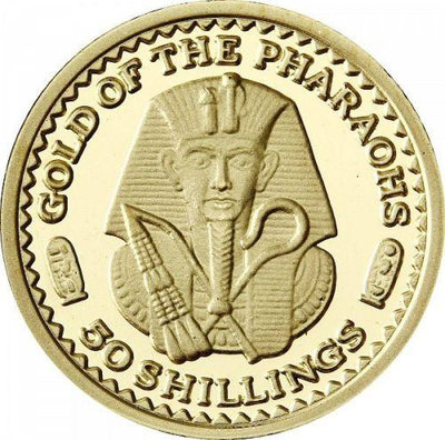 【海寧潮現貨】索馬里2002年圖坦卡蒙黃金死亡面具1/25盎司金幣