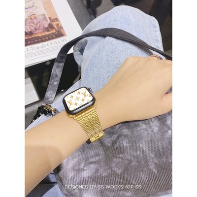 最新款日系 Apple Watch7 6 SE 5 4 44mm 40mm 45 41 蘋果錶帶 女士錶帶 不鏽鋼錶帶
