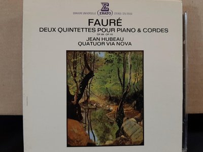 Jean Hubeau,Quatuor Via Nova,Faure-P.quint,胡貝歐，維亞諾瓦四重奏團演繹：佛瑞-鋼琴五重奏，早期韓、日版，如新。
