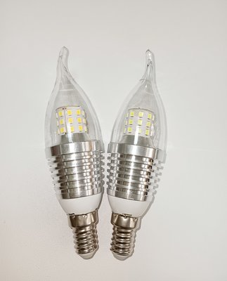 【HIDO喜多】LED  E14 (5W) 貼片式超省電蠟燭燈 暖白光 白光 尖頭 水晶燈泡 美術燈專用 燈泡