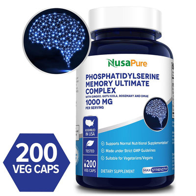 美國Nusapure Phosphatidylserine腦磷脂/磷 脂絲胺酸5合1記憶終級複合膠囊  200顆