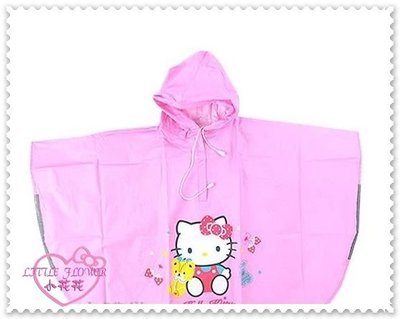 小花花日本精品♥Hello Kitty坐姿粉色小熊披風式兒童雨衣L