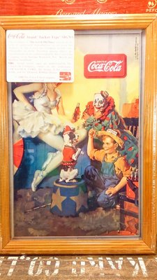Coca-Cola可口可樂“美好的往日”經典鐵皮畫-馬戲團小丑：Coca-Cola可口可樂 鐵皮畫 收藏 懷舊 經典