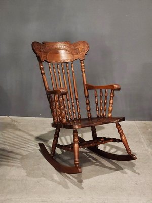 法國 胡桃木雕刻 個性 搖椅 古董椅 木椅 歐洲古董老件 ch0989【卡卡頌  歐洲古董】✬