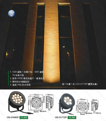 量大優惠 舞光 LED 照樹燈 光束燈 聚光洗柱燈 9W 18W 30W 防水IP66 發光角度15度 30度 35度