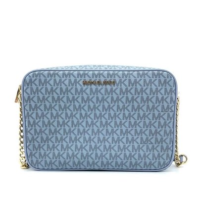 【美麗小舖】MICHAEL KORS MK 梅西百貨款藍色 防刮PVC 盒子包 斜背包 相機包 側背包~M54667