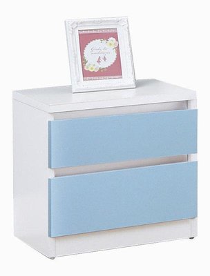 【風禾家具】HGS-468-5@EML系統板藍色1.4尺雙抽床頭櫃【台中市區免運送到家】床邊櫃 收納置物櫃 台灣製造傢俱