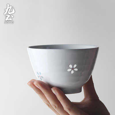 創客優品 九土陶瓷日式餐具碗套裝組玲瓏瓷和風米飯面白瓷碗盤碟子茶杯家用 CJ1499