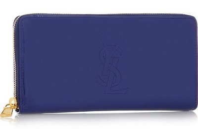 Saint Laurent 314902 Belle de Jour patent wallet 漆皮拉鍊長夾 French Blue 法國藍