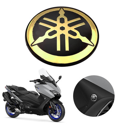 亞克力圓形雅馬哈logo標誌適用於Xmax Nmax Tmax機車裝飾 摩托車立體貼標 50毫米