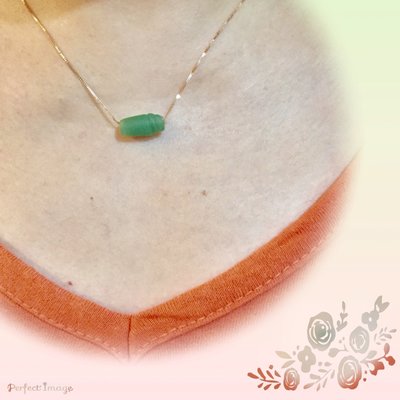 【小小的】～ [ 千年 獨特 ] ～ 純銀 小海螺 綠玉 項鍊 復古 文青 禮物