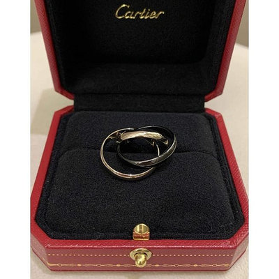 ❤️小艾精品 Cartier 卡地亞 Trinity de Cartier戒指18K白金 陶瓷 三環戒指B4235600