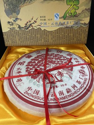 『華山堂』收藏 勐河茶廠 孔雀之鄉 金芽 真藏版 2008年 3公斤 大茶餅 普洱茶 過年 送禮