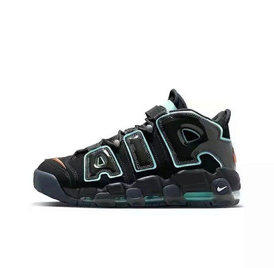 【777運動館】【777運動館】耐吉 耐克Nike Air More Uptempo 黑藍 撕紙 大A