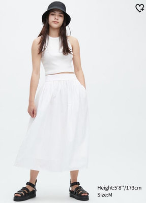 Uniqlo 日本 夏季白色長裙 渡假風層次穿搭 有內裡不透明