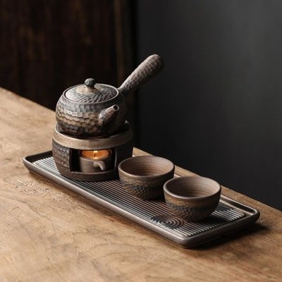 圍爐煮茶 日式粗陶功夫茶具小套裝 2人一壺二杯簡約茶盤 家用辦公室溫茶套