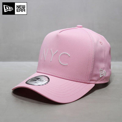 熱款直購#NewEra帽子女韓國夏季速干硬頂棒球帽刺繡NYC高頂鴨舌帽粉紅色潮