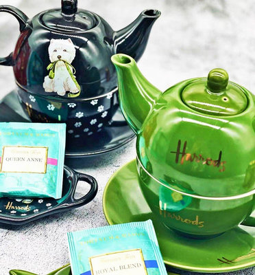 茶藝師 英式茶壺具下午茶Harrods茶杯骨瓷歐式茶包碟西高地陶瓷子母壺套