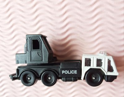 玩具汽車 金屬模型_ 白色警察工程車