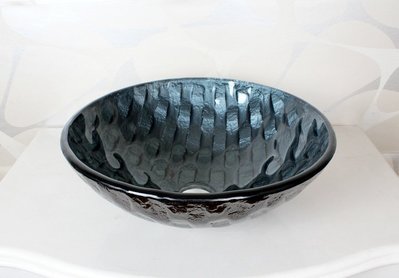 FUO衛浴:42x42公分 琉璃工藝 藝術強化玻璃碗公盆 (BW207) 期貨!
