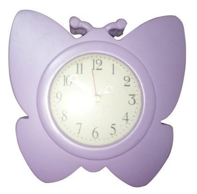【Timezone Shop】紫色蝴蝶造型 時鐘/掛鐘/clock/壁鐘