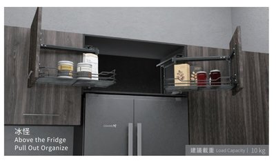 魔法廚房 JAS 冰怪MIA045S1冰箱上櫃專用拉籃 黑灰色 有分左開右開 標價為單組的價格